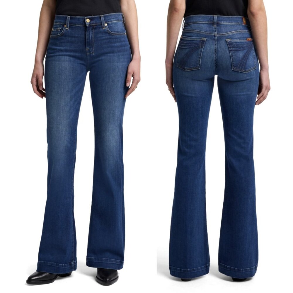 7 For All Mankind Blue Flare Jeans